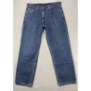 Levi Strauss 550 Jeans Men 34x29 Blue Distressed Denim Faded Relaxed Fit Classic